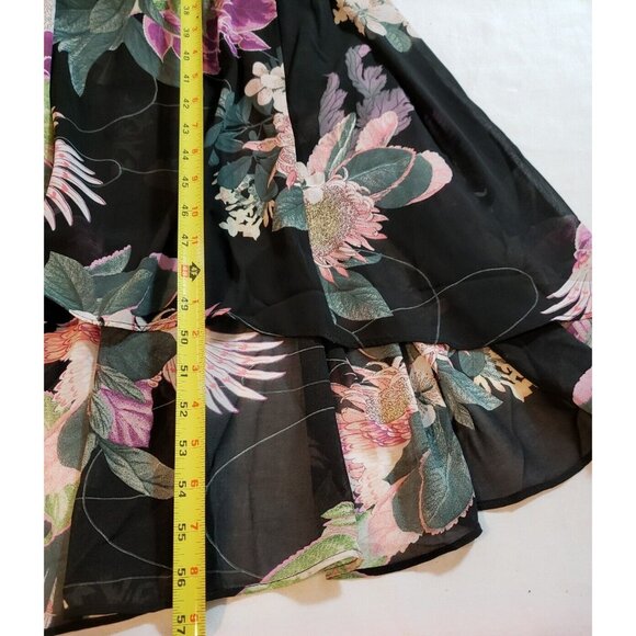 City Chic Maxi Mila‎ Black Floral Adjustable Strap Maxi Dress 12 New - Picture 10 of 11